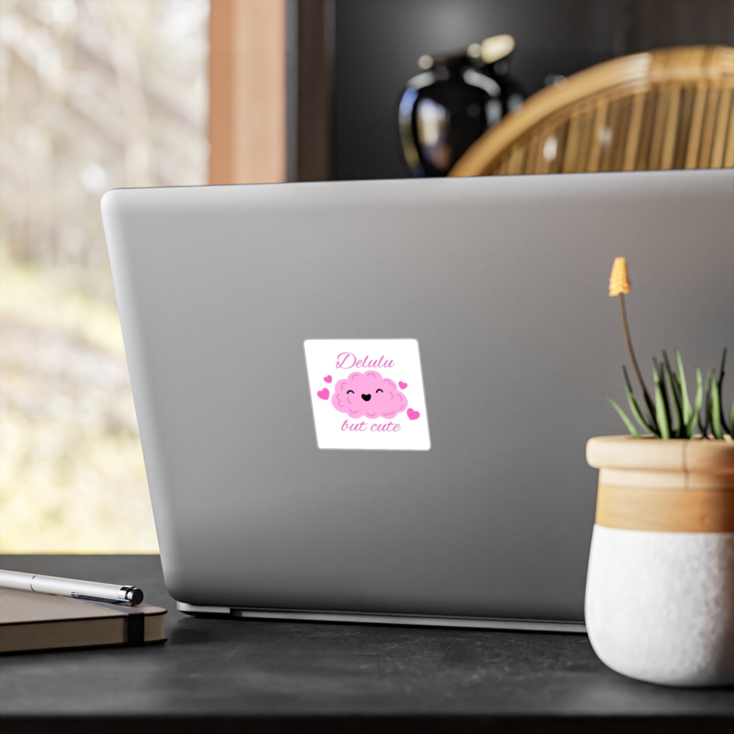 Cute Brain Decal - Delulu But Cute | Vinyl Stickers for Laptops, Water Bottles, Phone Cases, Home Decor, Gifts